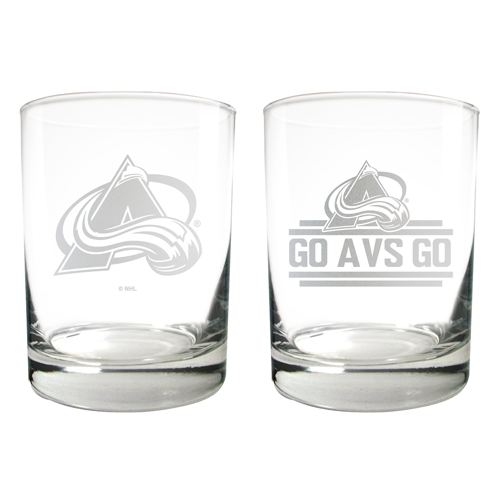 Colorado Avalanche 2pc Rocks Glass Set