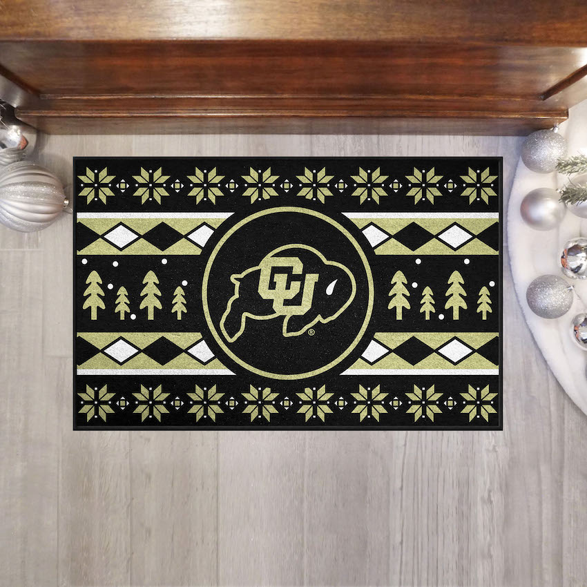 Colorado Buffaloes HOLIDAY SWEATER 20 x 30 STARTER Floor Mat