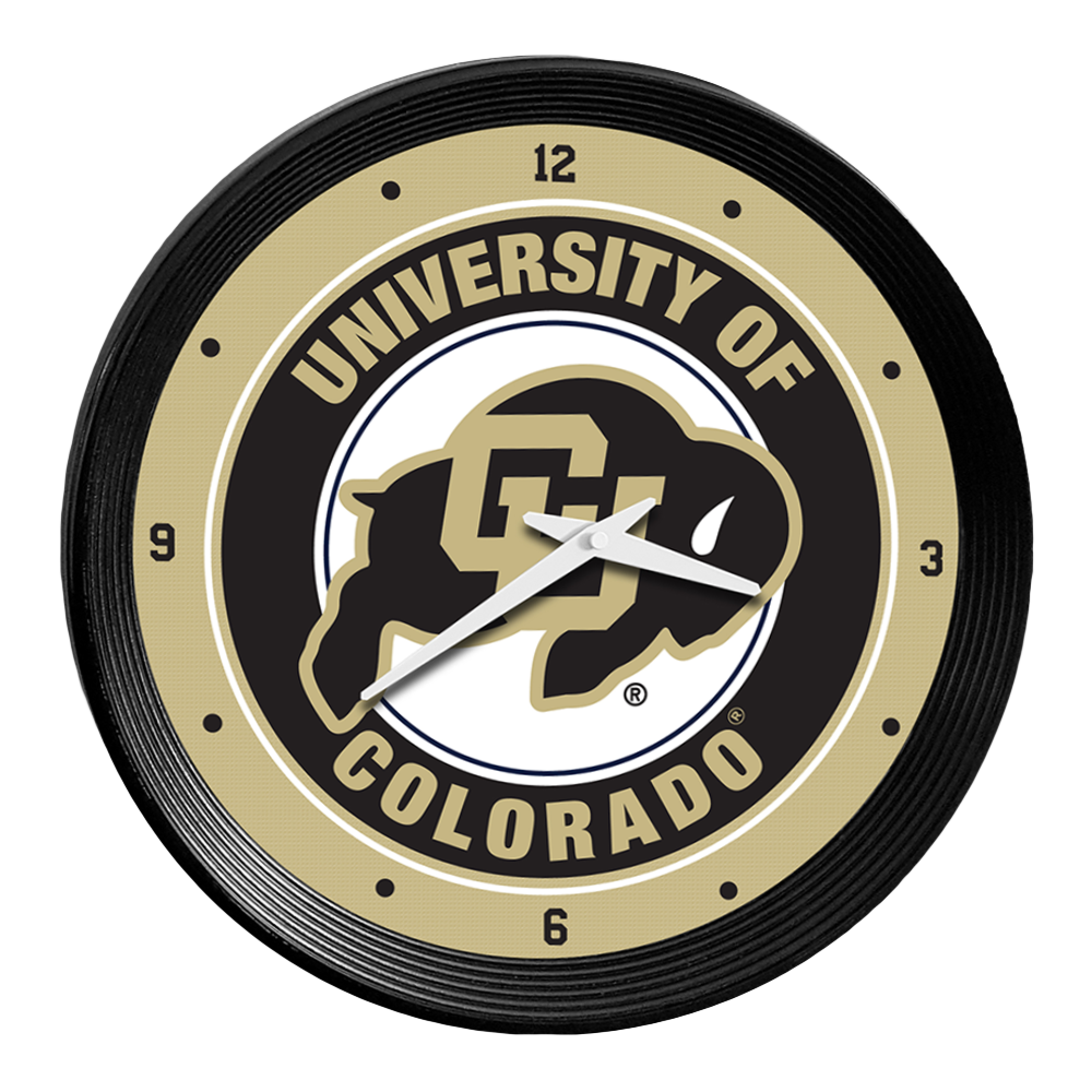 Colorado Buffaloes Ribbed Frame Wall Clock