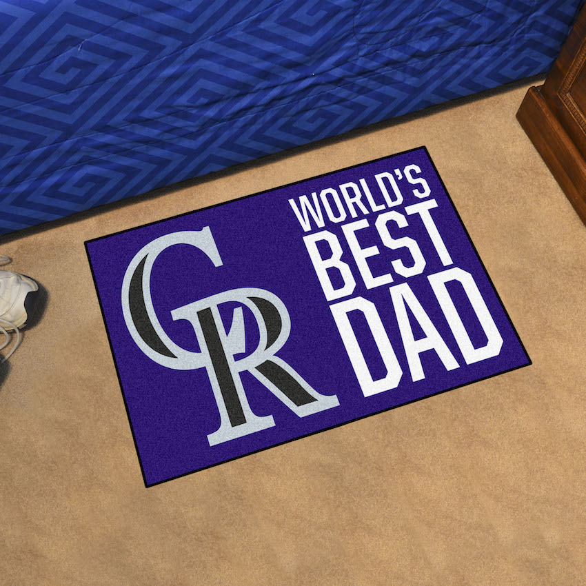 Colorado Rockies 20 x 30 WORLDS BEST DAD Floor Mat