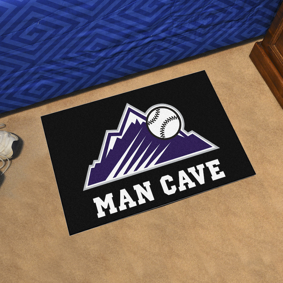 Colorado Rockies ALT LOGO MAN CAVE 20 x 30 STARTER Floor Mat