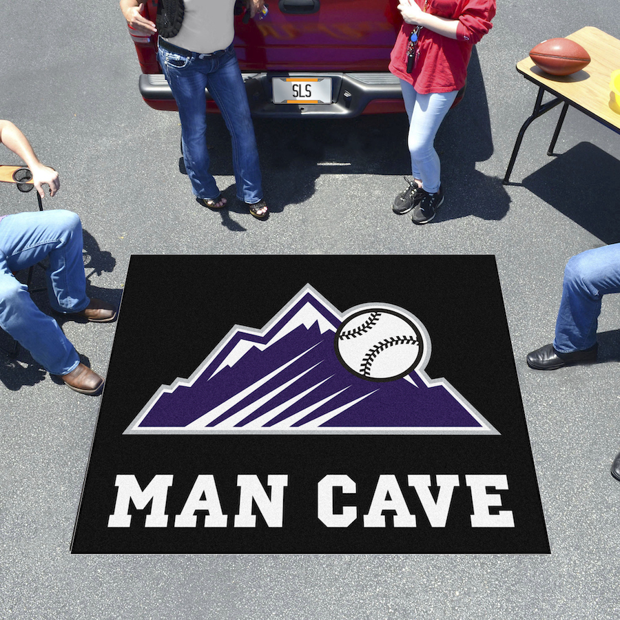 Colorado Rockies ALT LOGO MAN CAVE TAILGATER 60 x 72 Rug