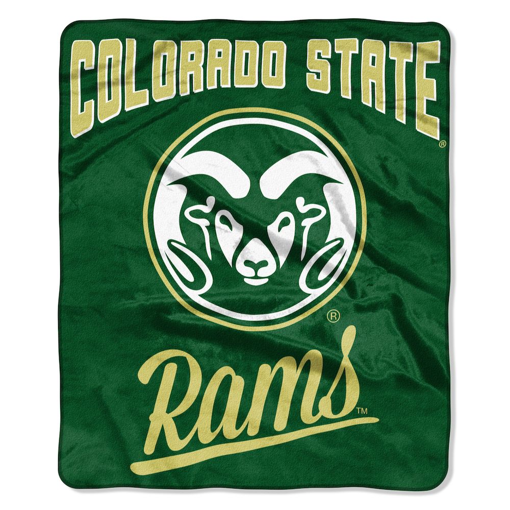 Colorado State Rams Plush Fleece Raschel Blanket 50 x 60