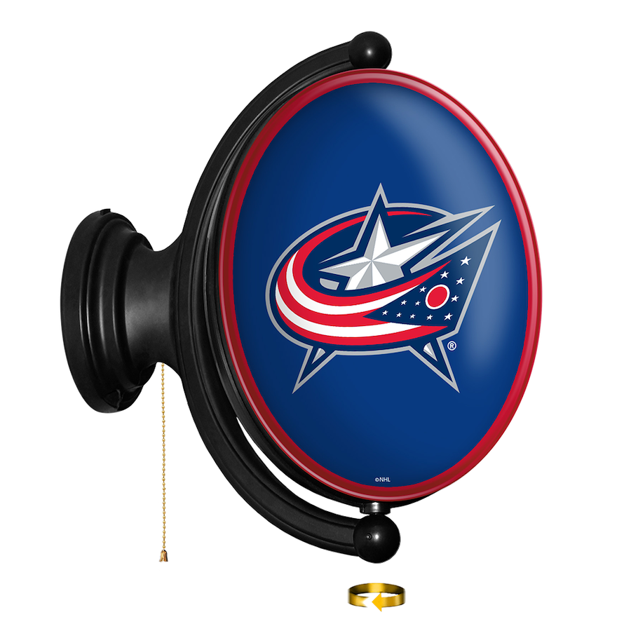 Columbus Blue Jackets LED Rotating Wall Sign ~ OVAL