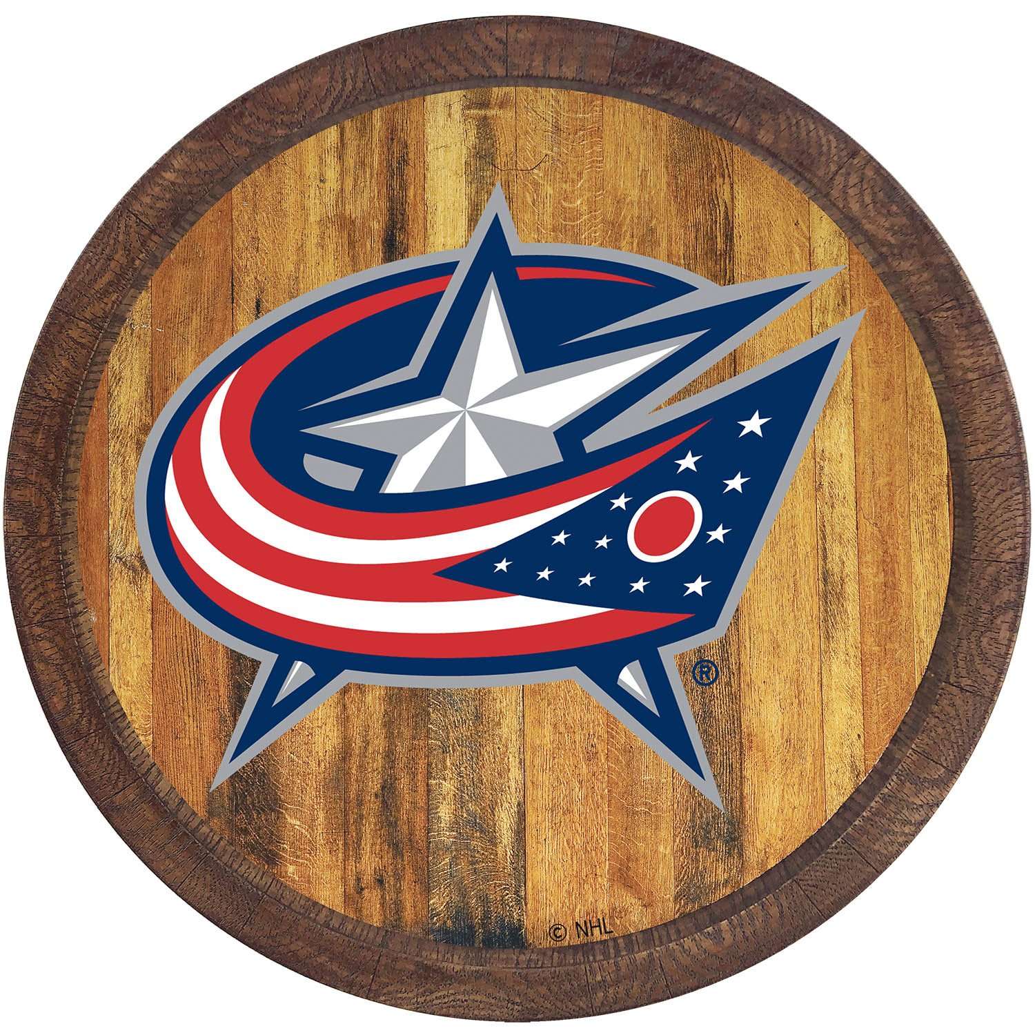 Columbus Blue Jackets FAUX Barrel Top Sign