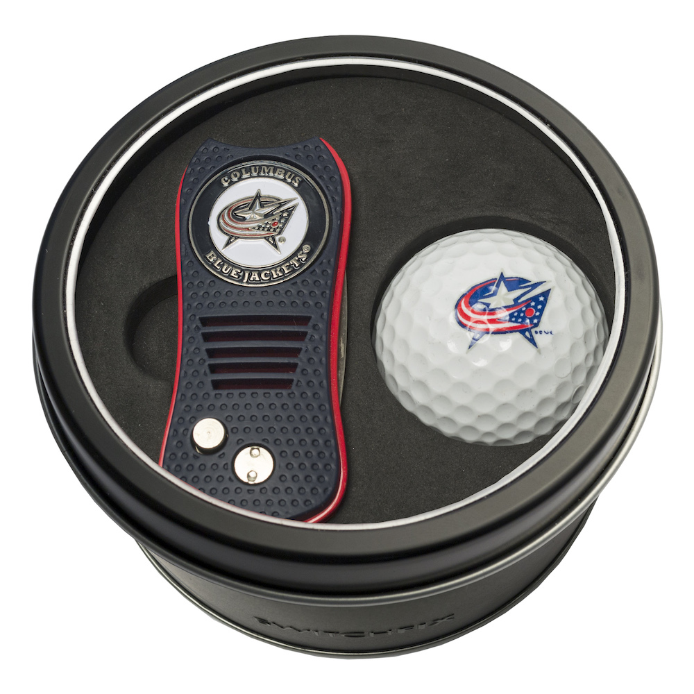 Columbus Blue Jackets Switchblade Divot Tool and Golf Ball Gift Pack