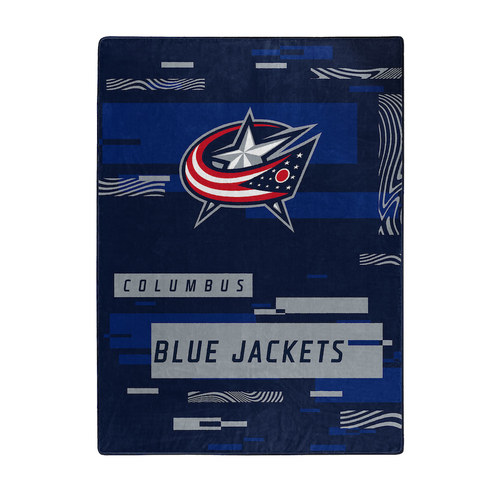 Columbus Blue Jackets Large Plush Fleece Raschel Blanket 60 x 80