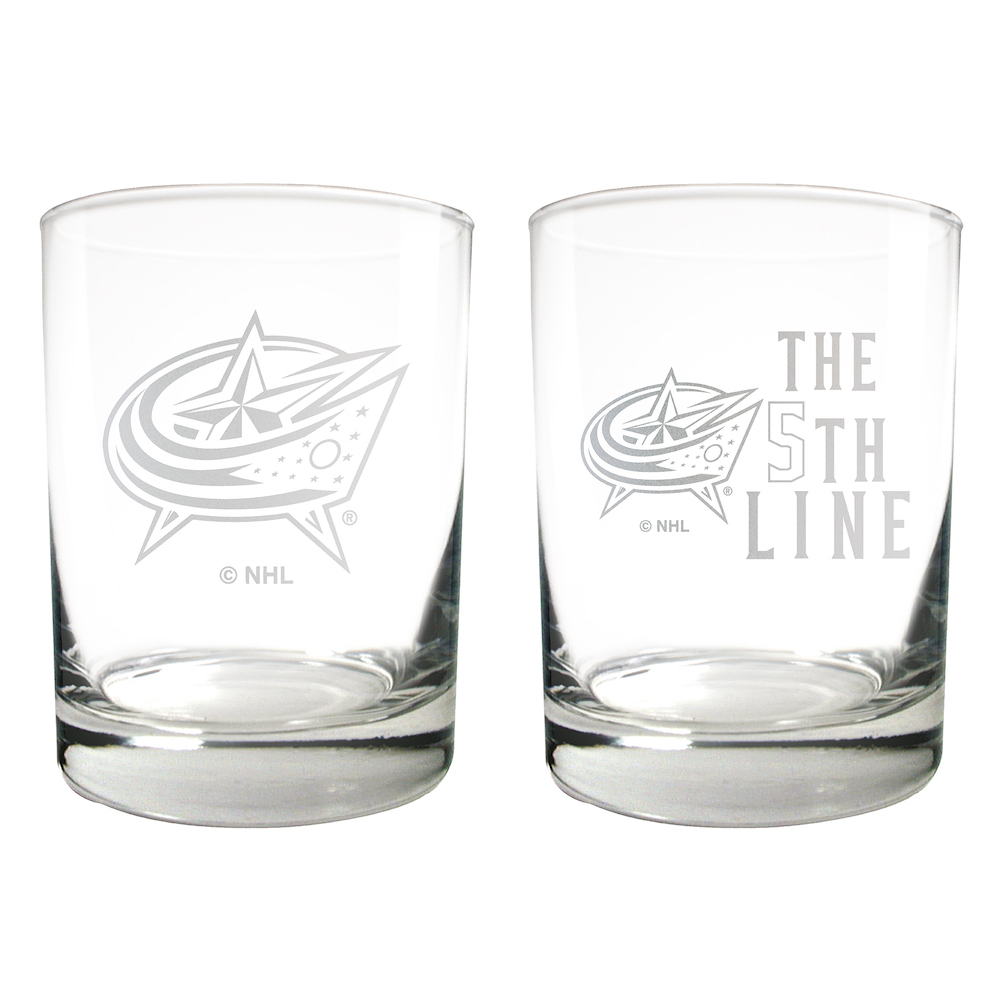 Columbus Blue Jackets 2pc Rocks Glass Set