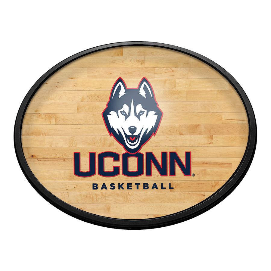 Connecticut Huskies HARDWOOD Slimline LED Wall Sign ~ OVAL