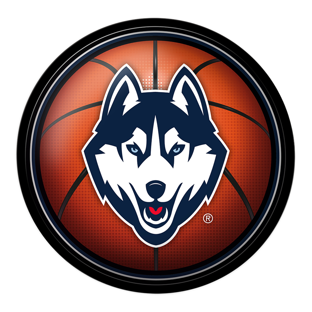 Connecticut Huskies Modern Disc BASKETBALL Wall Sign