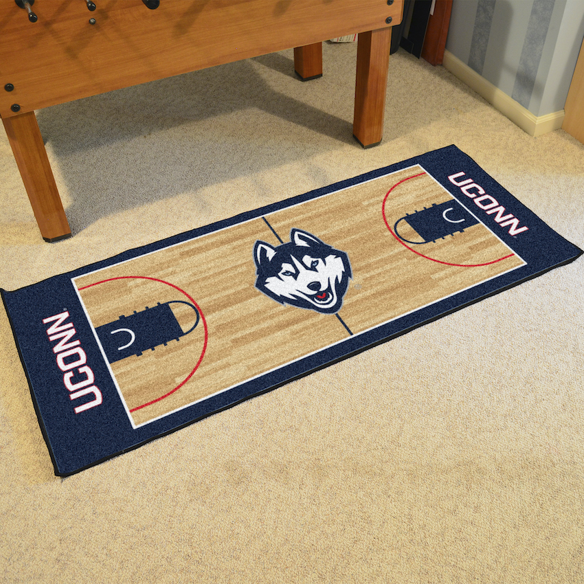 Connecticut Huskies 30 x 72 Basketball Court Carpet Runner