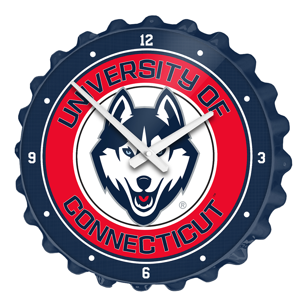 Connecticut Huskies Bottle Cap Wall Clock