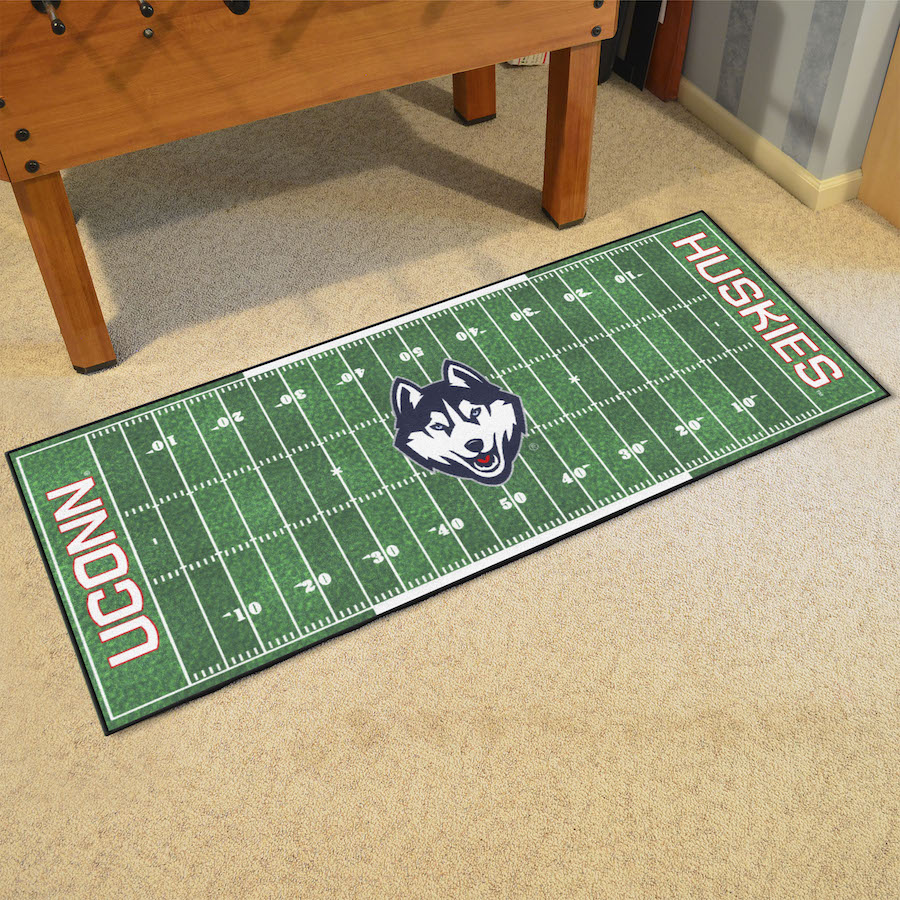 Connecticut Huskies 30 x 72 Football Field Carpet Runner