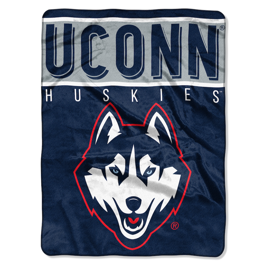 Connecticut Huskies Large Plush Fleece OVERTIME 60 x 80 Blanket