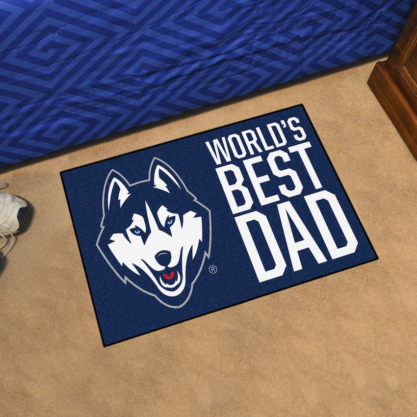 Connecticut Huskies 20 x 30 WORLDS BEST DAD Floor Mat