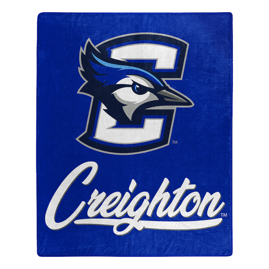 Creighton Blue Jays Plush Fleece Raschel Blanket 50 x 60