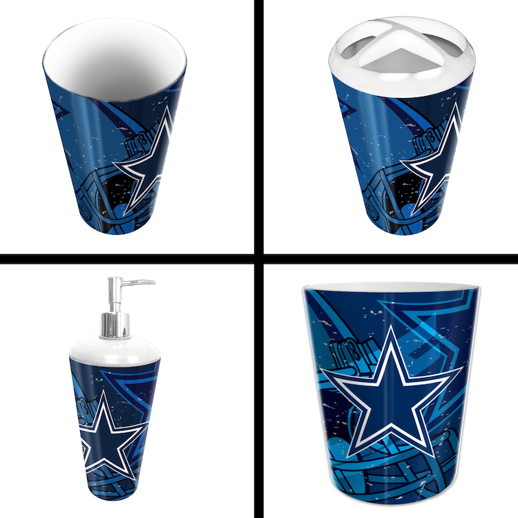 Dallas Cowboys 4 Piece Bathroom Accessory Set