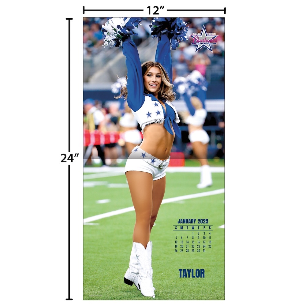 Dallas Cowboys Cheerleaders 2025 Wall Calendar 12 x 12