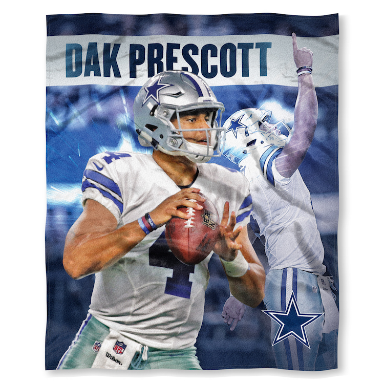 Dallas Cowboys Dak Prescottt Silk Touch Throw Blanket 50 x 60