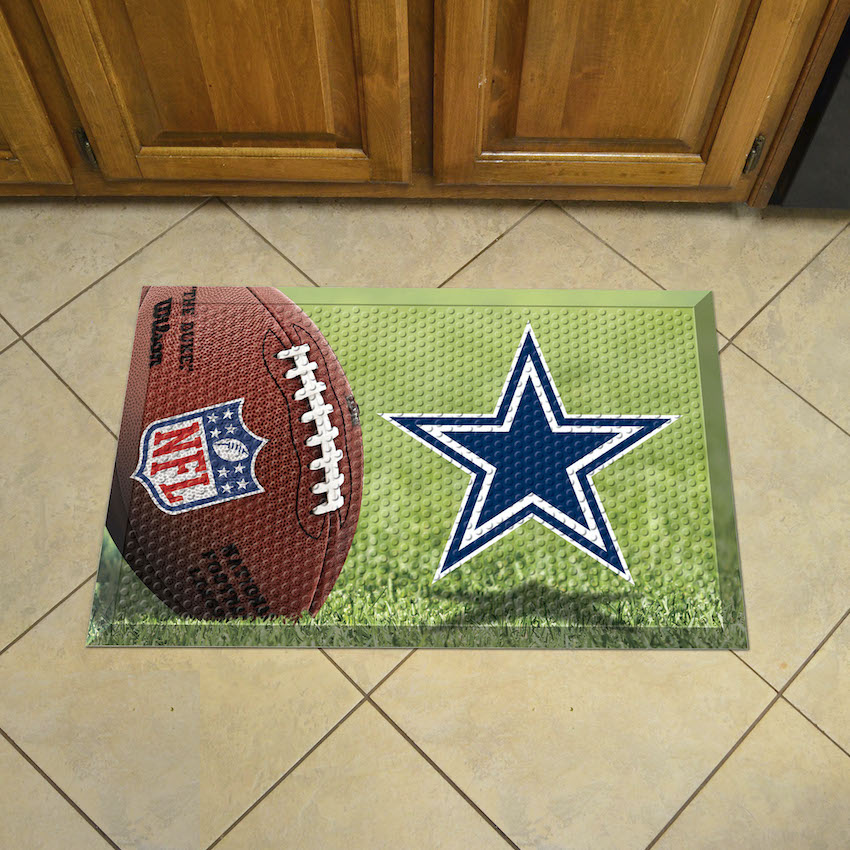 Dallas Cowboys Ball Style SCRAPER Door Mat