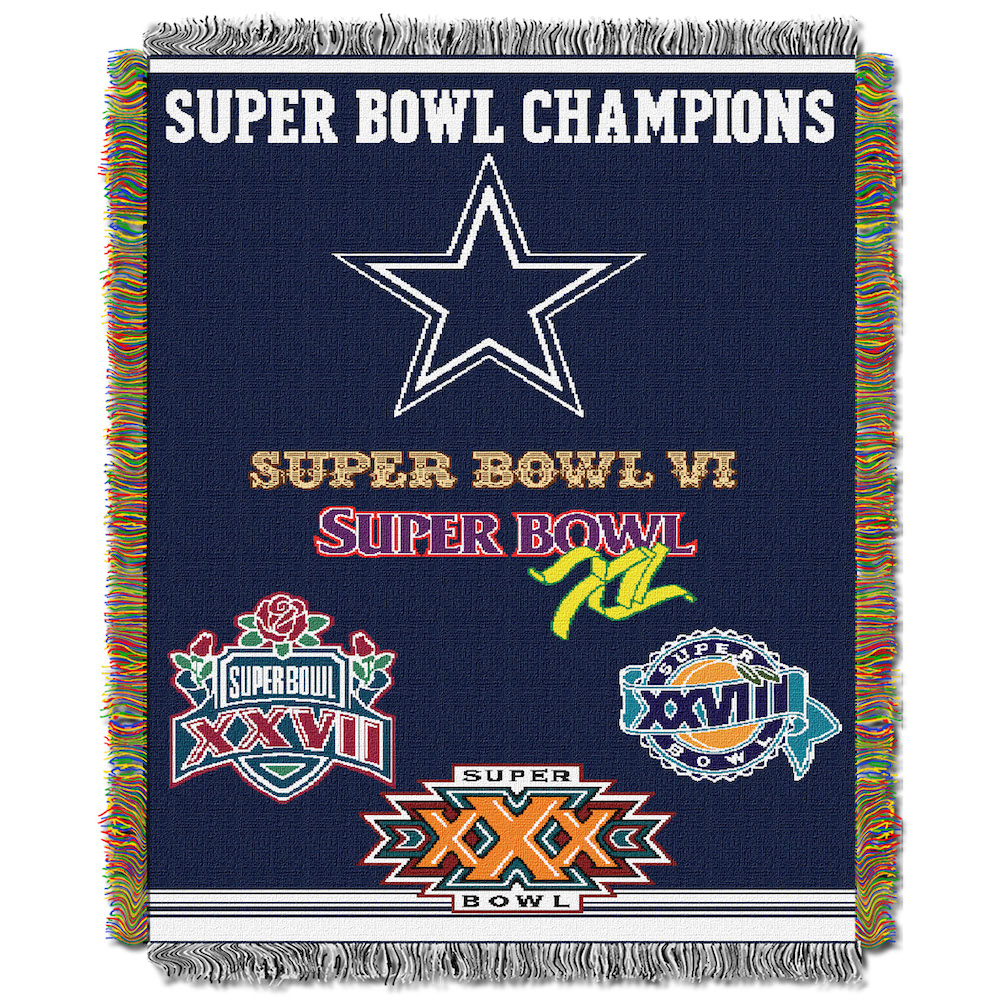 Dallas Cowboys Commemorative Super Bowl Tapestry Throw