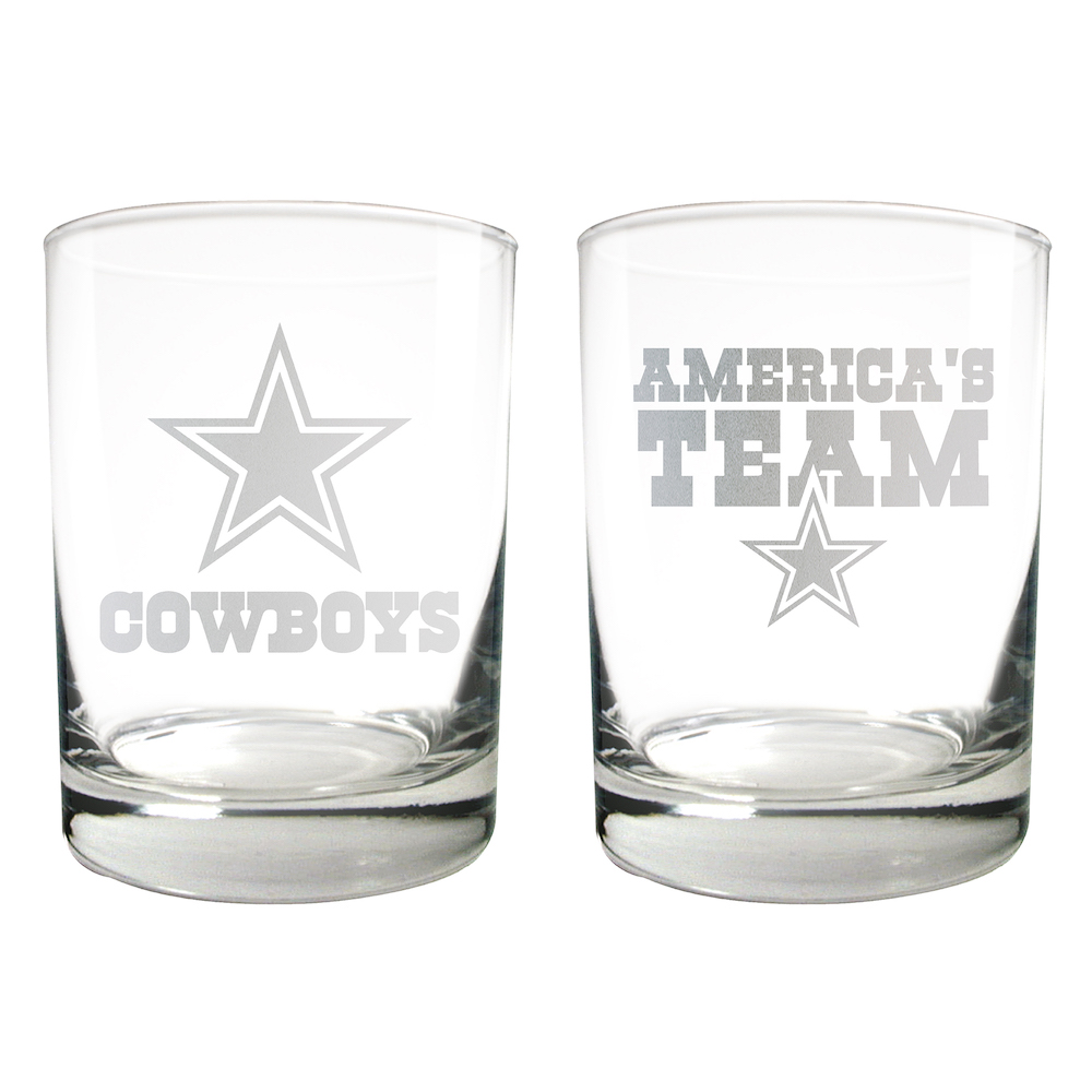 Dallas Cowboys 2pc Rocks Glass Set