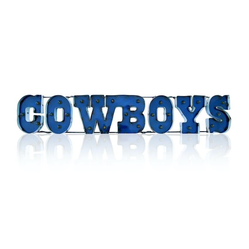 Dallas Cowboys Recycled Metal Light Sign