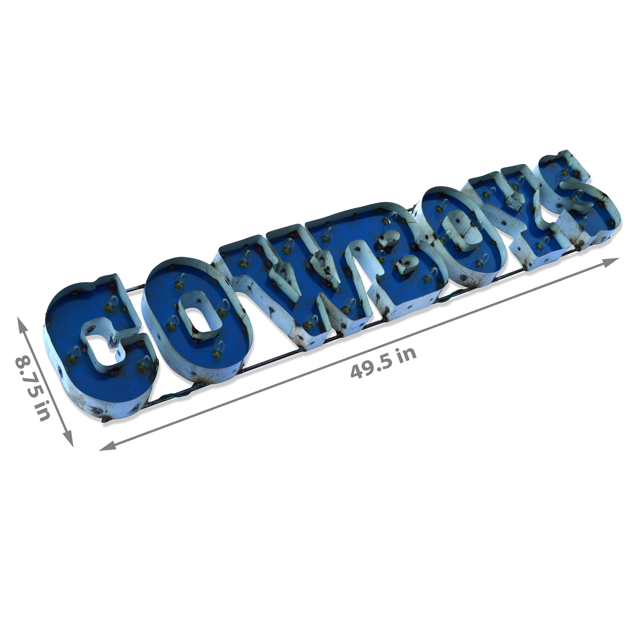 Dallas Cowboys Recycled Metal Light Sign