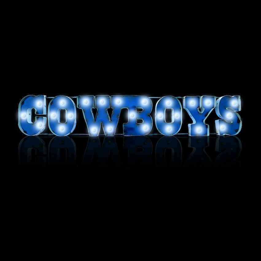 Dallas Cowboys Recycled Metal Light Sign