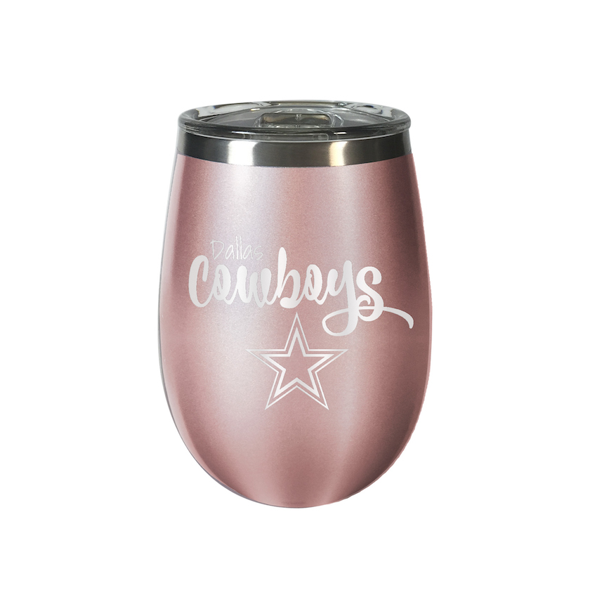 Dallas Cowboys 10 oz Rose Gold Wine Tumbler