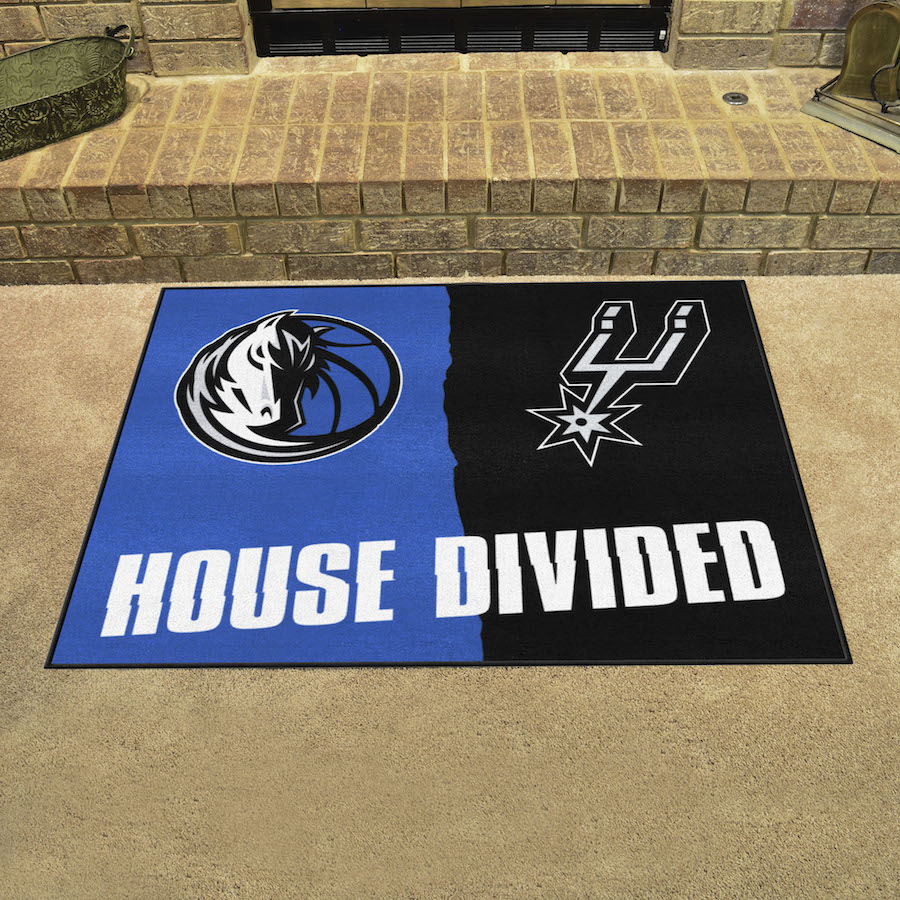 NBA House Divided Rivalry Rug Dallas Mavericks - San Antonio Spurs