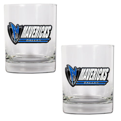 Dallas Mavericks NBA Logo 2pc Rocks Glass Set