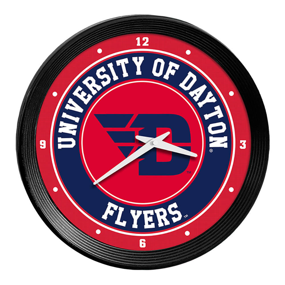 Dayton Flyers Ribbed Frame Wall Clock