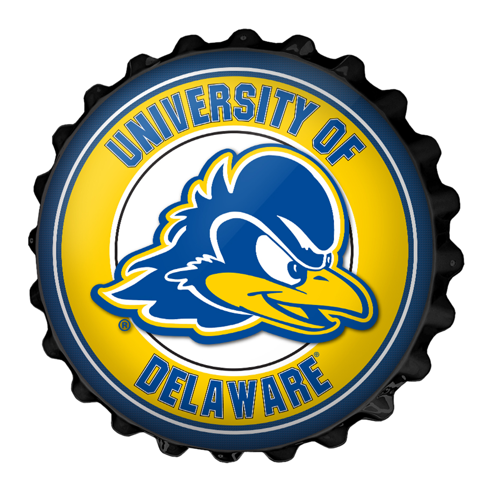 Delaware Blue Hens Bottle Cap Wall Sign