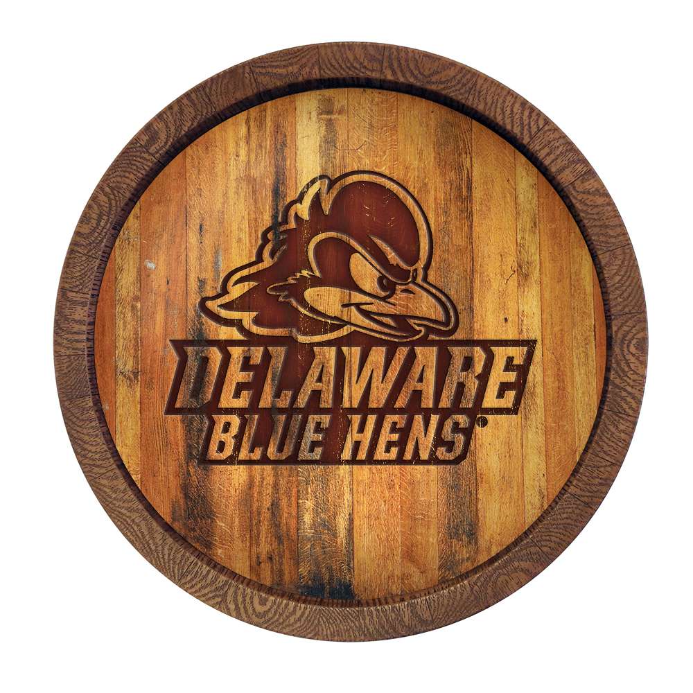 Delaware Blue Hens Branded FAUX Barrel Top Sign