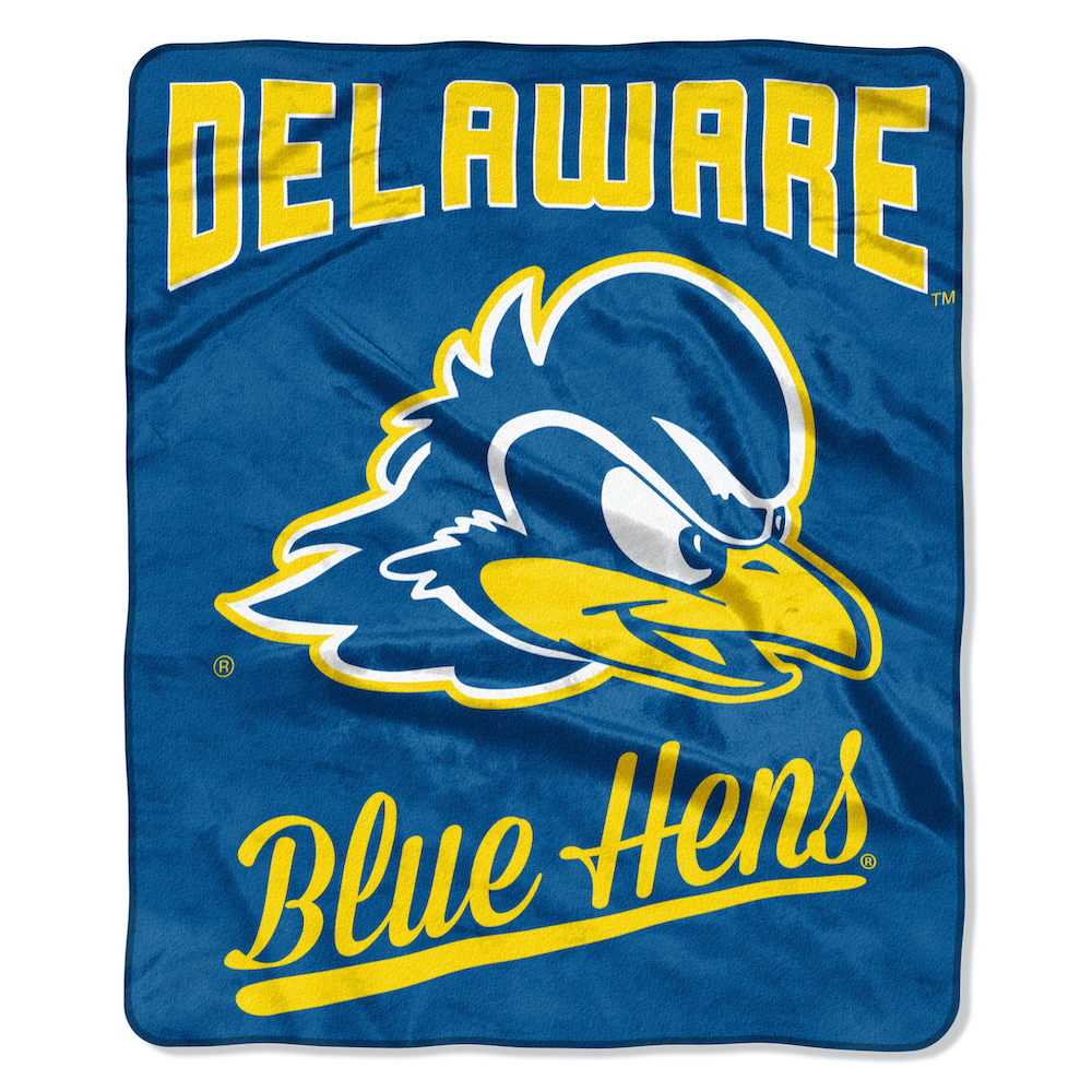 Delaware Blue Hens Plush Fleece Raschel Blanket 50 x 60