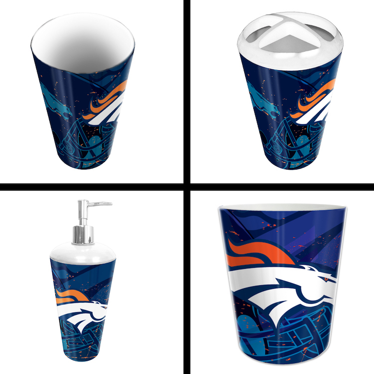 Denver Broncos 4 Piece Bathroom Accessory Set