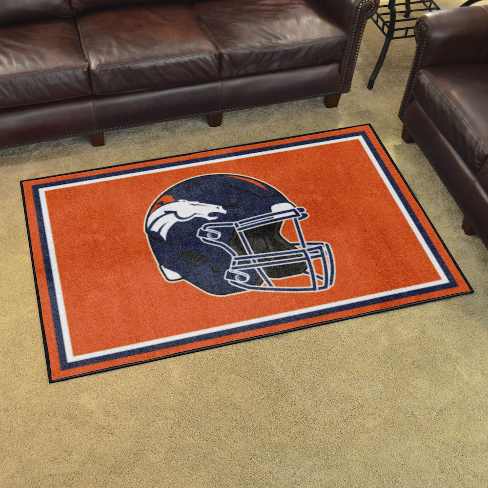 Denver Broncos 4x6 Area Rug - Helmet Logo