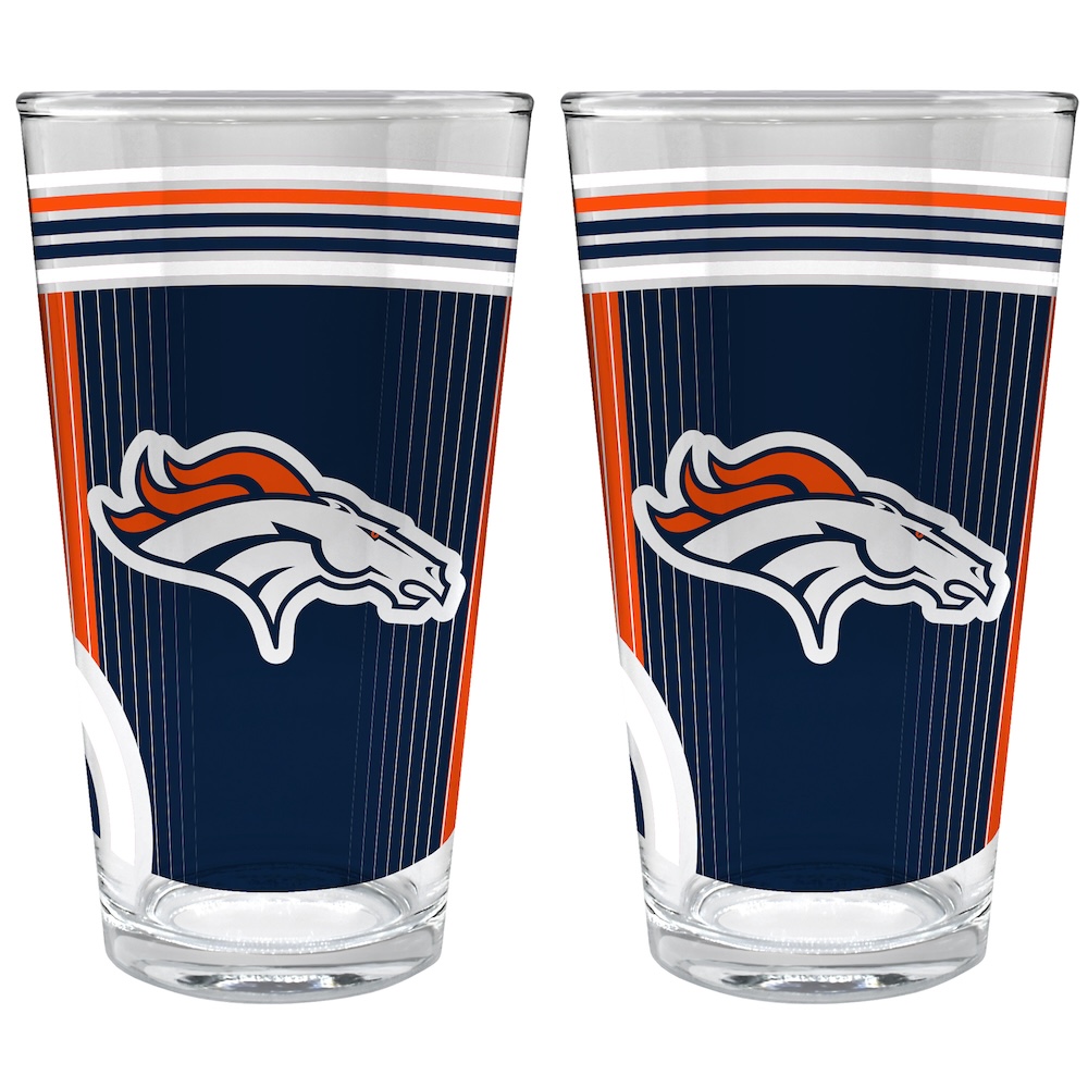 Denver Broncos COOL VIBES 2 pc Pint Glass Set