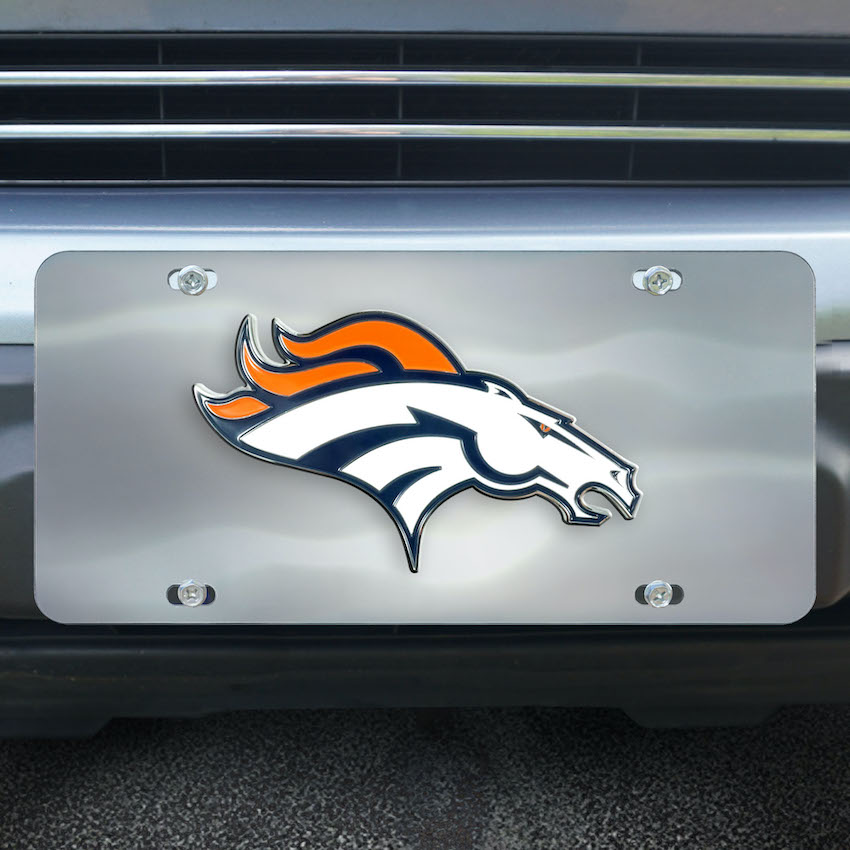 Denver Broncos Stainless Steel Die-cast License Plate