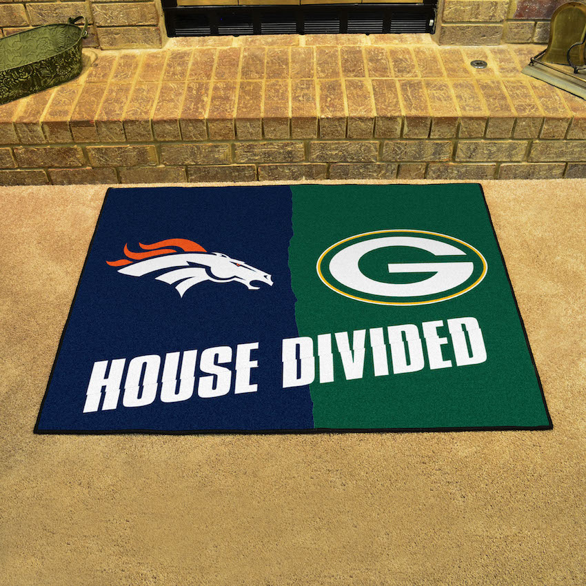 NFL House Divided Rivalry Rug Denver Broncos - Green Bay Packers