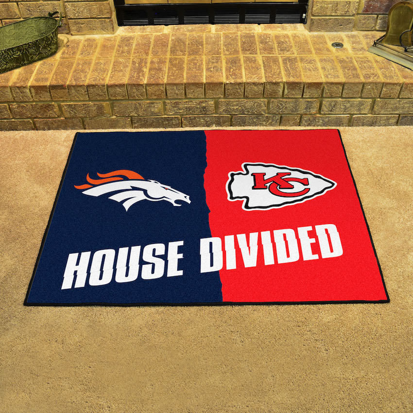 NFL House Divided Rivalry Rug Denver Broncos - Kansas City Chiefs