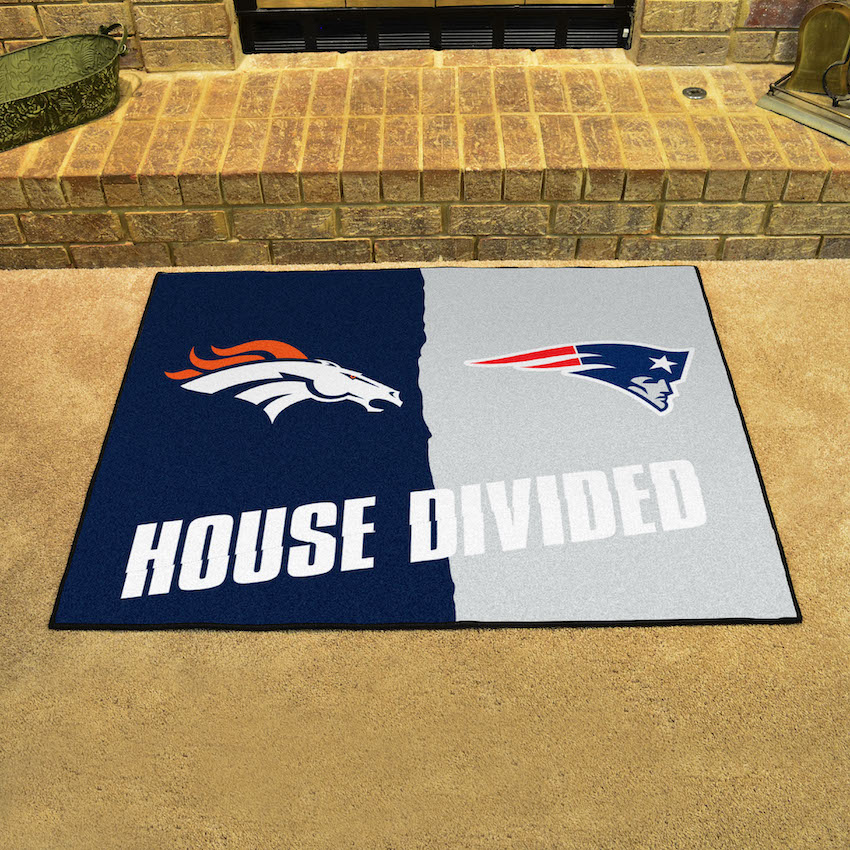 NFL House Divided Rivalry Rug Denver Broncos - New England Patriots