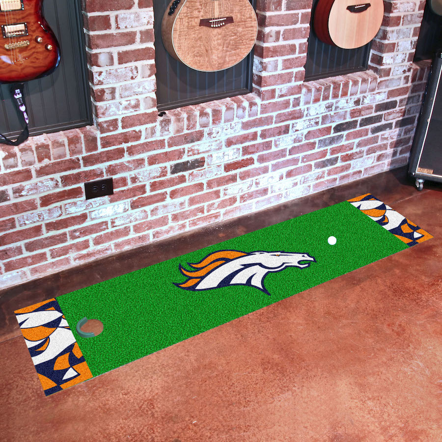 Denver Broncos NFL X-FIT Putting Green Mat 18 x 72