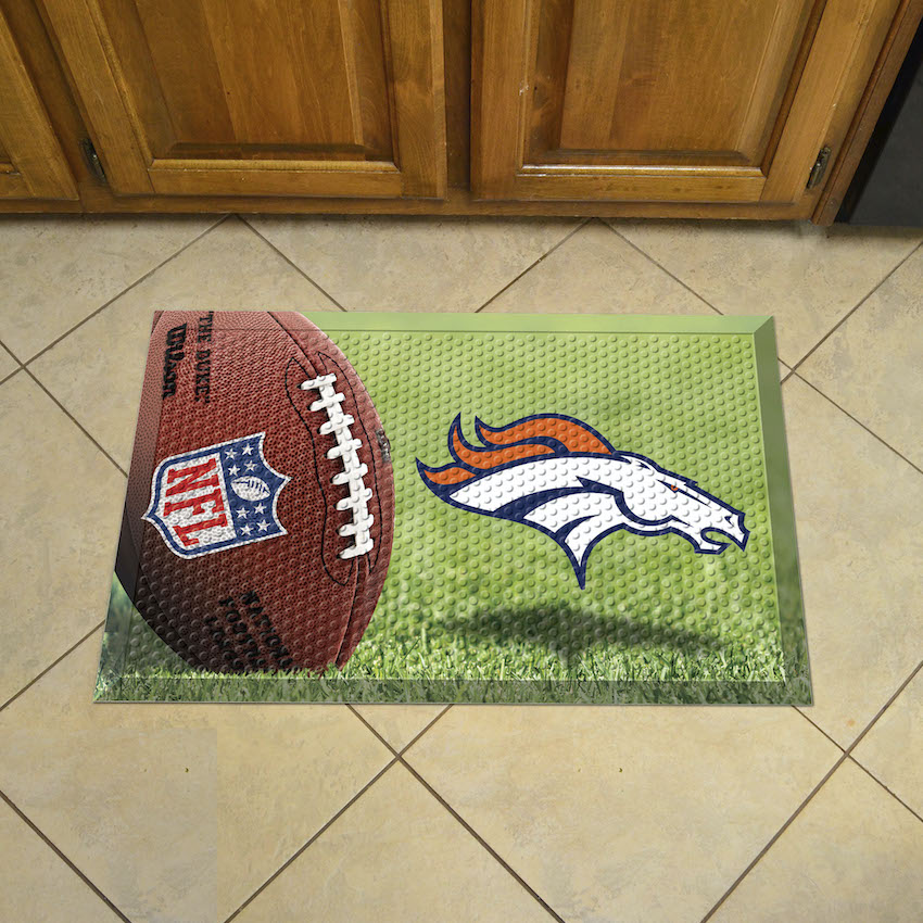 Denver Broncos Ball Style SCRAPER Door Mat