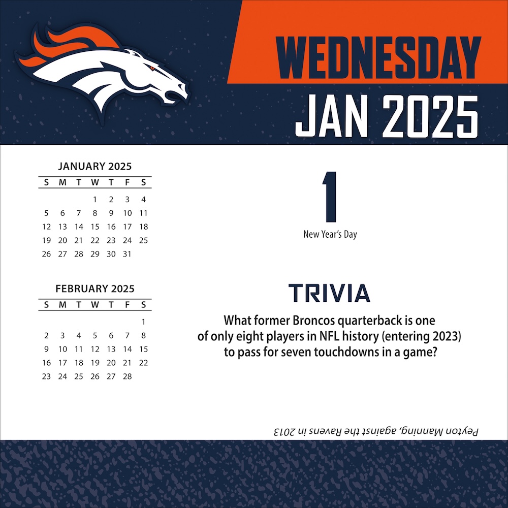 Denver Broncos 2025 NFL Page-A-Day Box Calendar