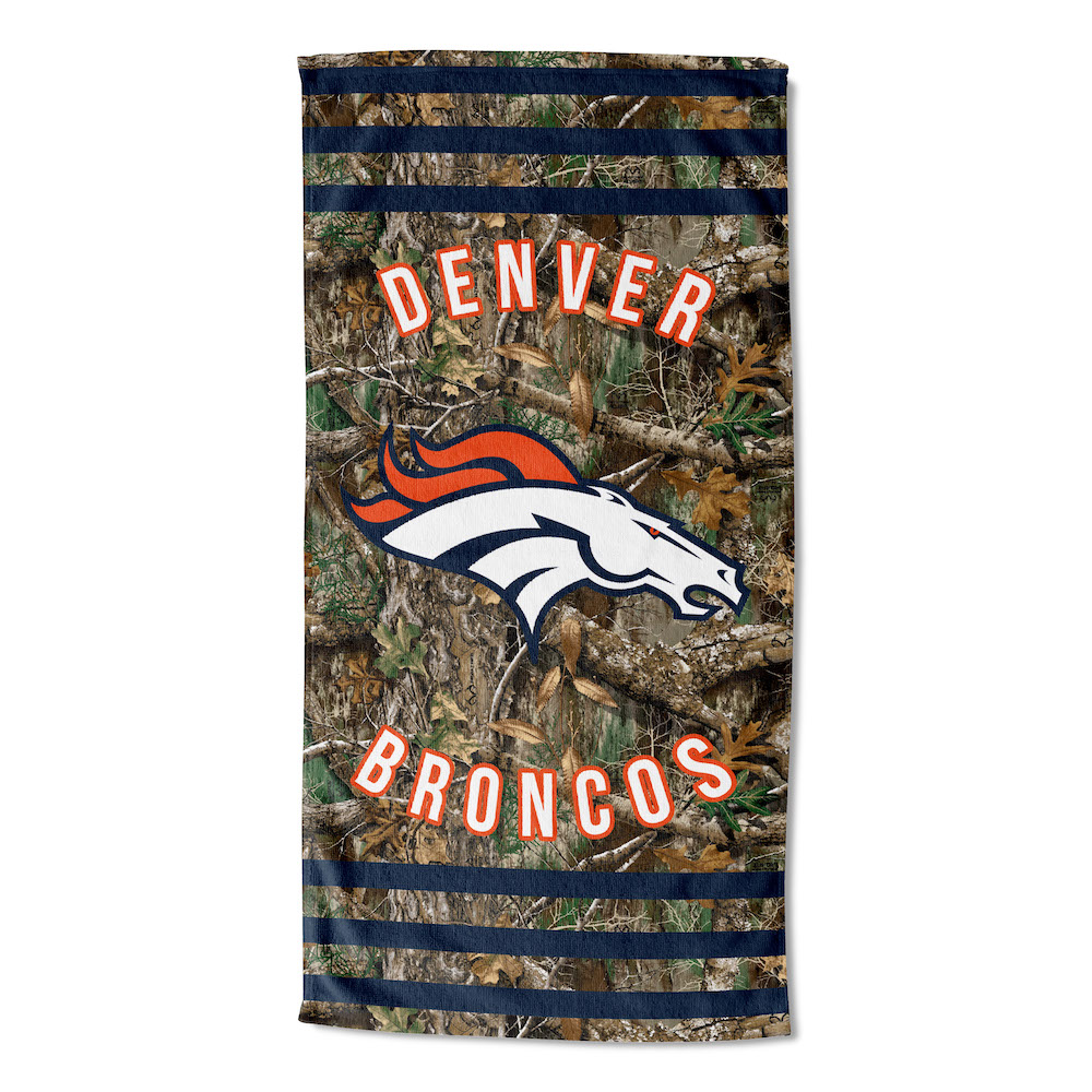 Denver Broncos Real Tree Camo 30x60 Beach Towel