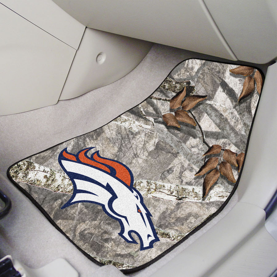 Denver Broncos Carpeted Camouflage Car Floor Mats 18 x 27 inch