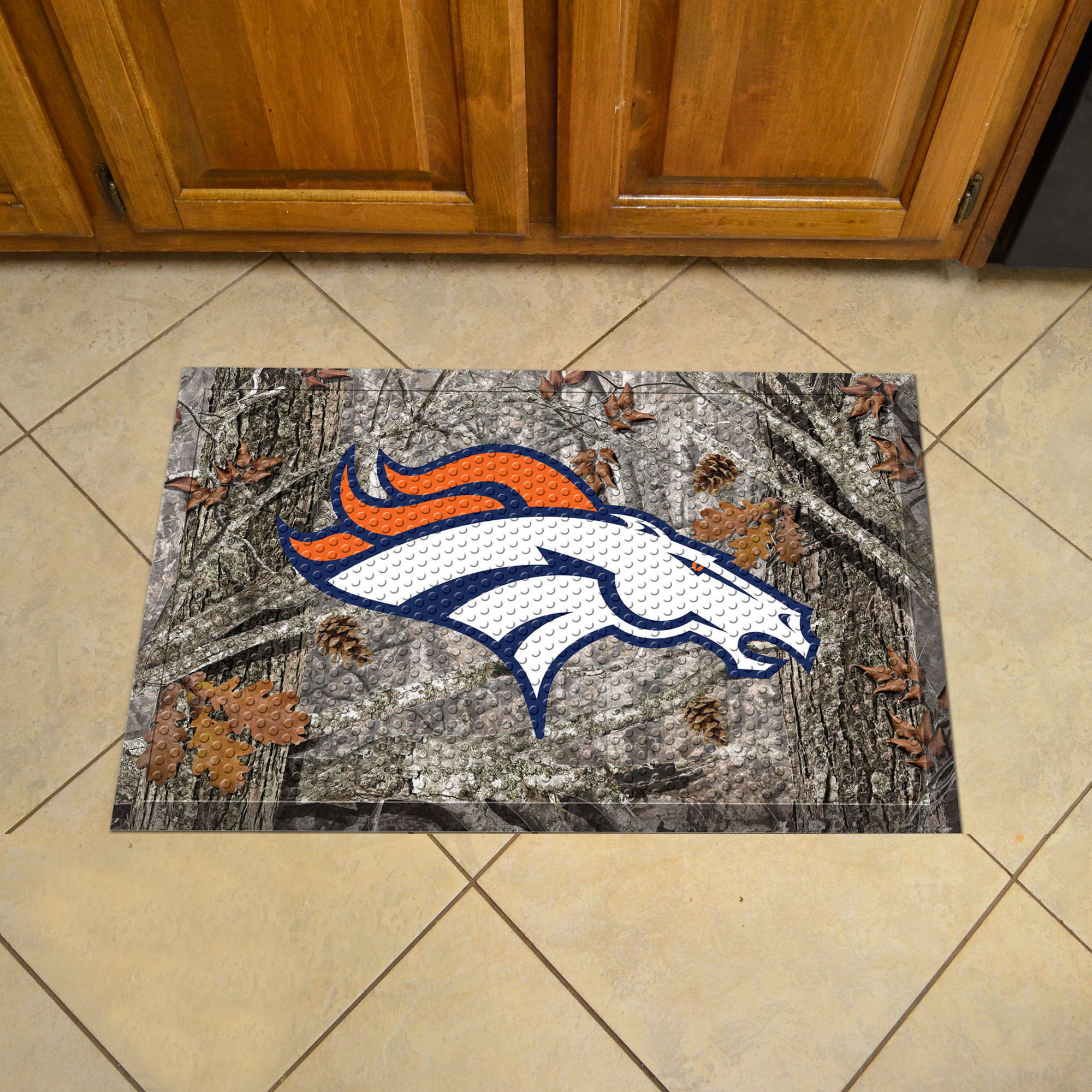 Denver Broncos Camo Style SCRAPER Door Mat