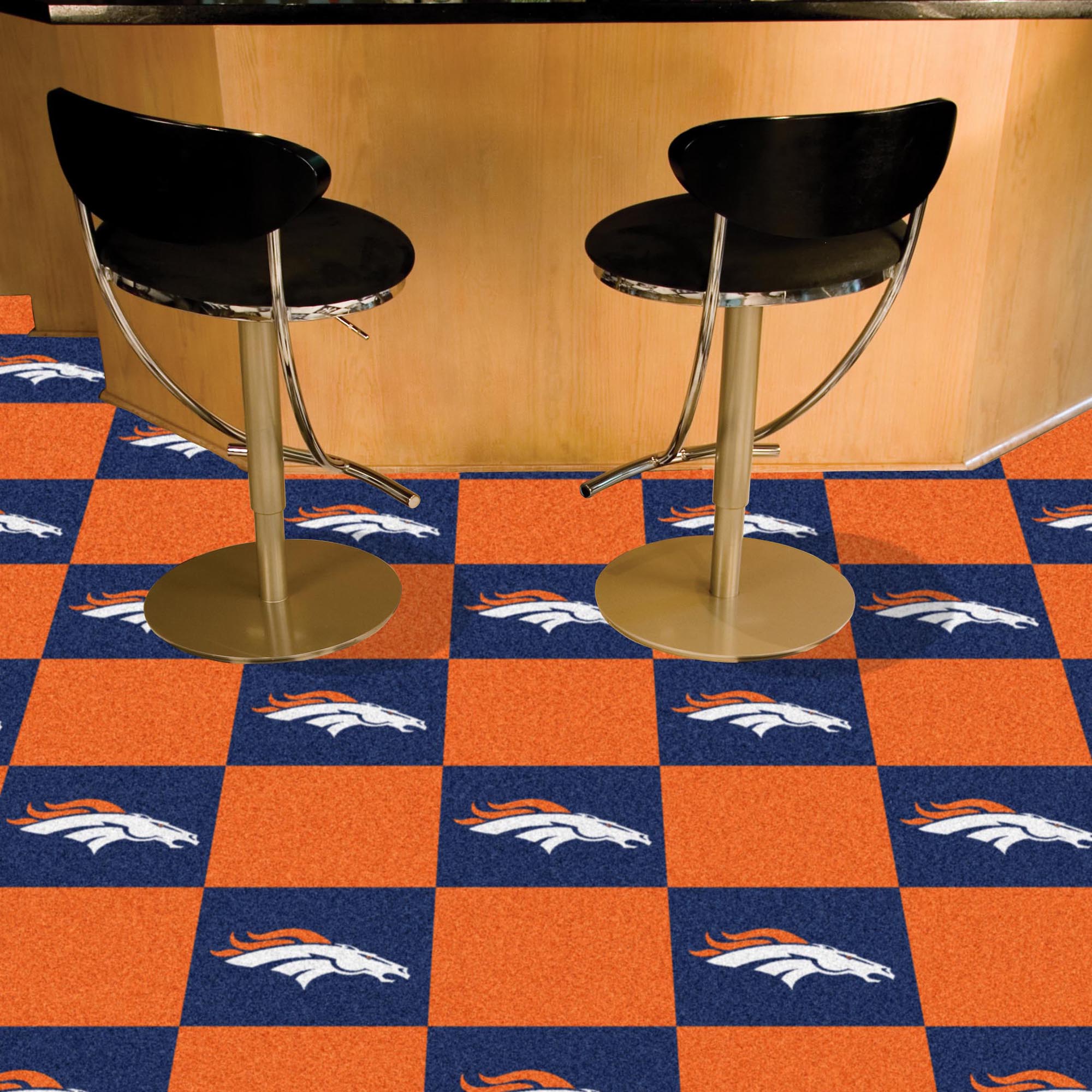 Denver Broncos Carpet Tiles 18x18 in.